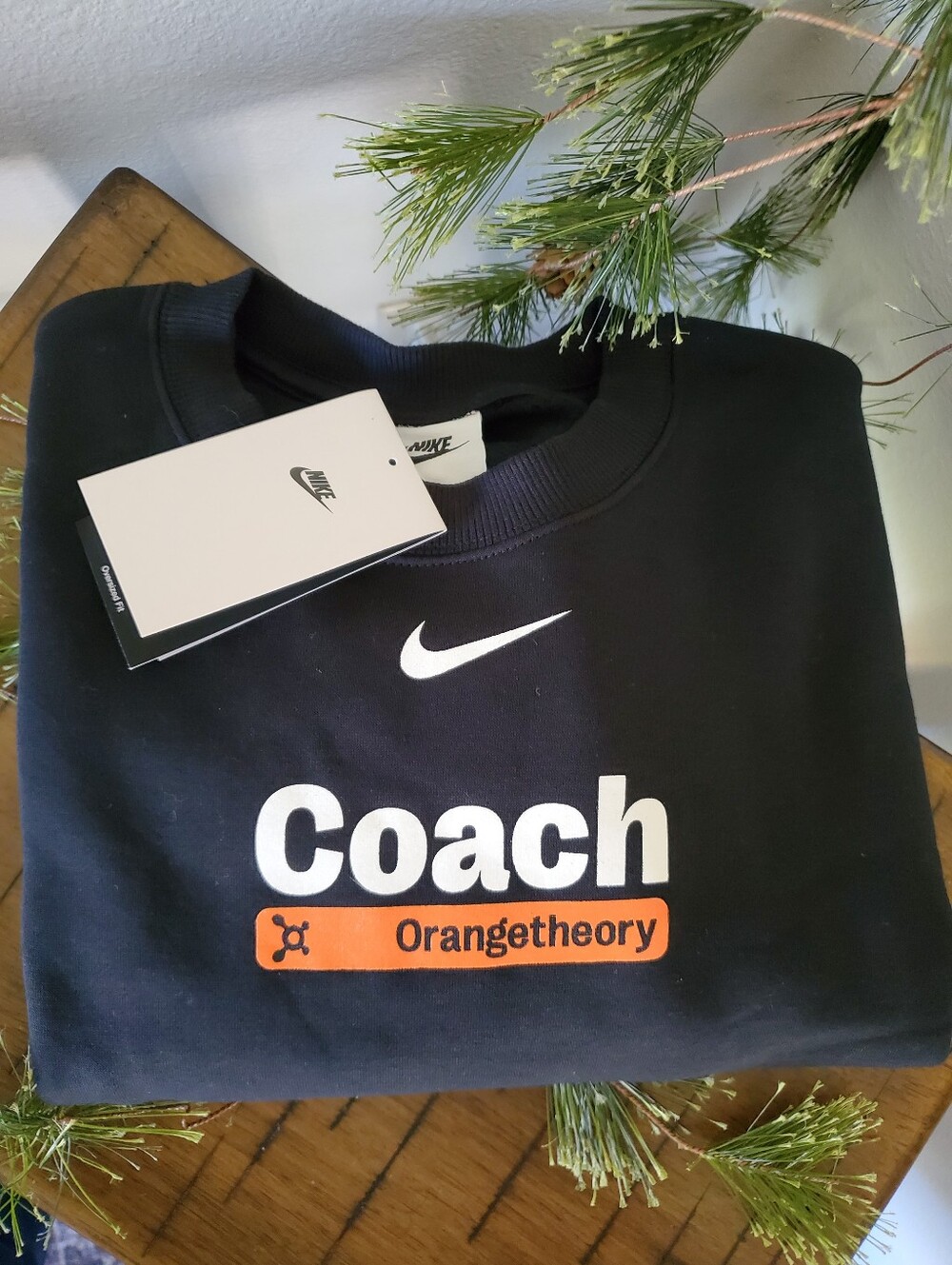 NWT Nike OTF Phoenix Fleece Orangetheory Coach Cropped Crewneck Sweatshirt